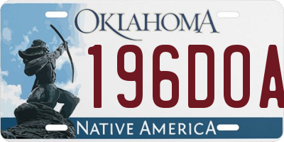 OK license plate 196DOA