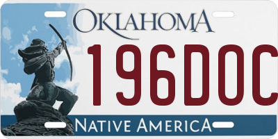 OK license plate 196DOC