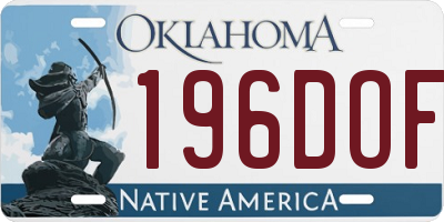 OK license plate 196DOF