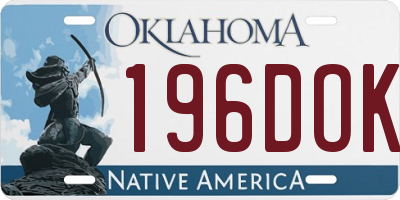 OK license plate 196DOK
