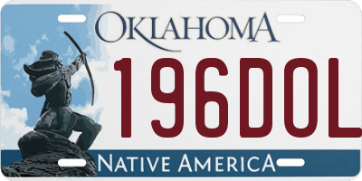 OK license plate 196DOL