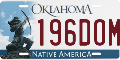 OK license plate 196DOM