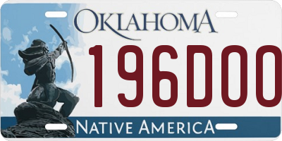 OK license plate 196DOO