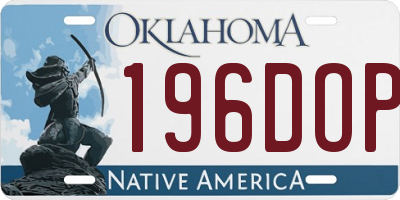 OK license plate 196DOP