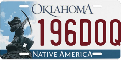 OK license plate 196DOQ
