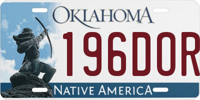 OK license plate 196DOR