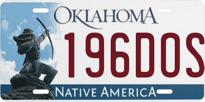 OK license plate 196DOS