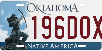 OK license plate 196DOX
