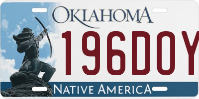 OK license plate 196DOY