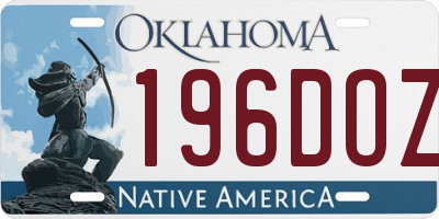 OK license plate 196DOZ