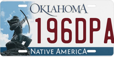OK license plate 196DPA