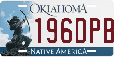 OK license plate 196DPB