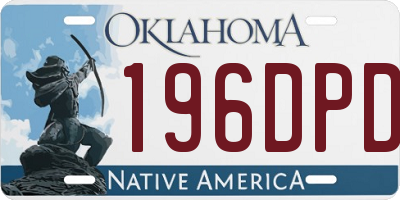 OK license plate 196DPD