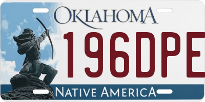 OK license plate 196DPE
