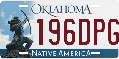 OK license plate 196DPG