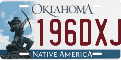 OK license plate 196DXJ