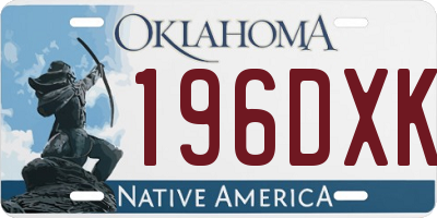 OK license plate 196DXK