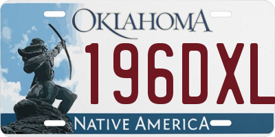 OK license plate 196DXL
