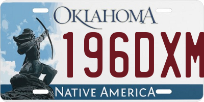 OK license plate 196DXM