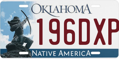 OK license plate 196DXP