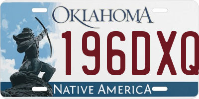 OK license plate 196DXQ