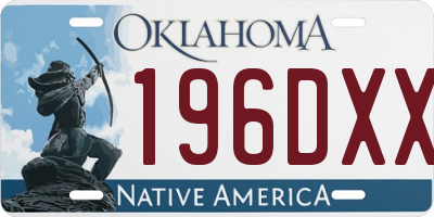 OK license plate 196DXX