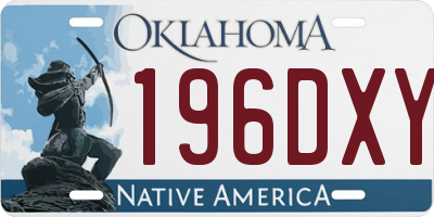 OK license plate 196DXY