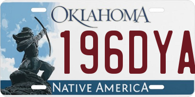 OK license plate 196DYA