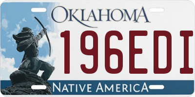 OK license plate 196EDI