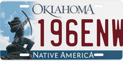 OK license plate 196ENW