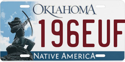 OK license plate 196EUF