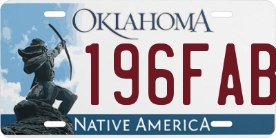 OK license plate 196FAB