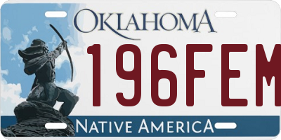 OK license plate 196FEM