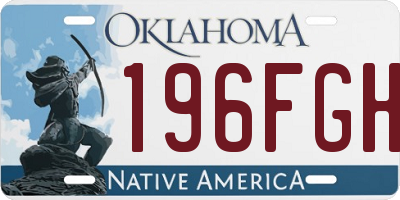 OK license plate 196FGH