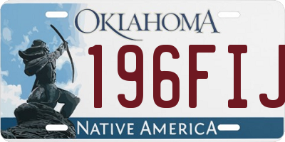OK license plate 196FIJ