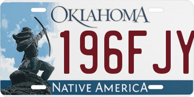 OK license plate 196FJY