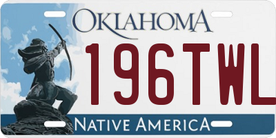 OK license plate 196TWL