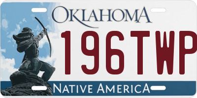 OK license plate 196TWP