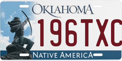 OK license plate 196TXC