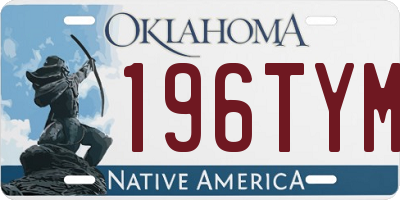 OK license plate 196TYM