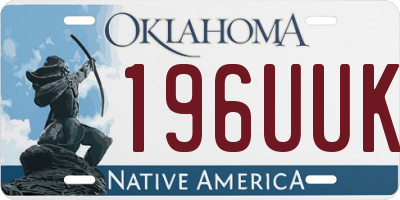 OK license plate 196UUK