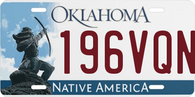 OK license plate 196VQN