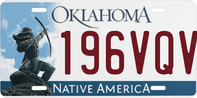OK license plate 196VQV