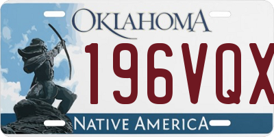 OK license plate 196VQX