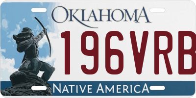 OK license plate 196VRB