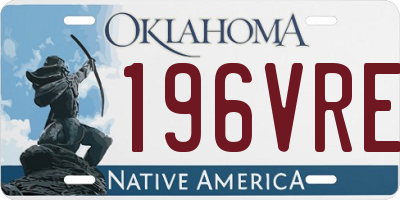 OK license plate 196VRE