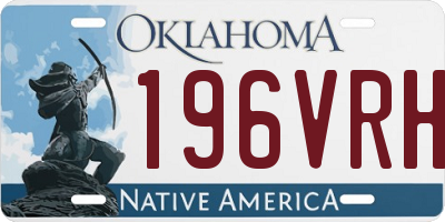 OK license plate 196VRH