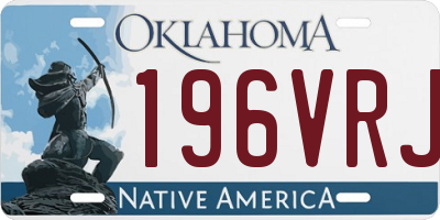OK license plate 196VRJ