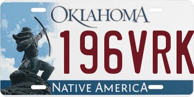 OK license plate 196VRK