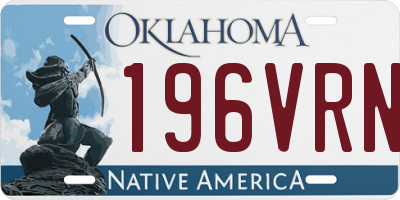 OK license plate 196VRN